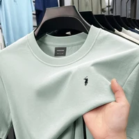 T-shirt à manches courtes en coton soyeux respirant haut de gamme pour homme, collection été, marque Pony, décontracté, col rond 2