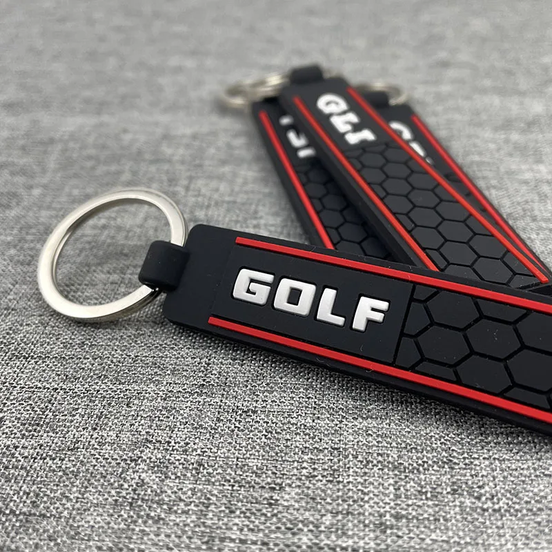 GTI Label Strips Shape SOFT RUBBER KEYCHAIN KEYRING KEY CHAIN Key Protector KEY RING For GTD TSI GOLF GLI GTI keychain climbing hook metal keychain mini wrench keychain motorcycle keychain