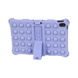 Kids Soft Bubble Tablet Stand Cover (Purple-NO Strap)