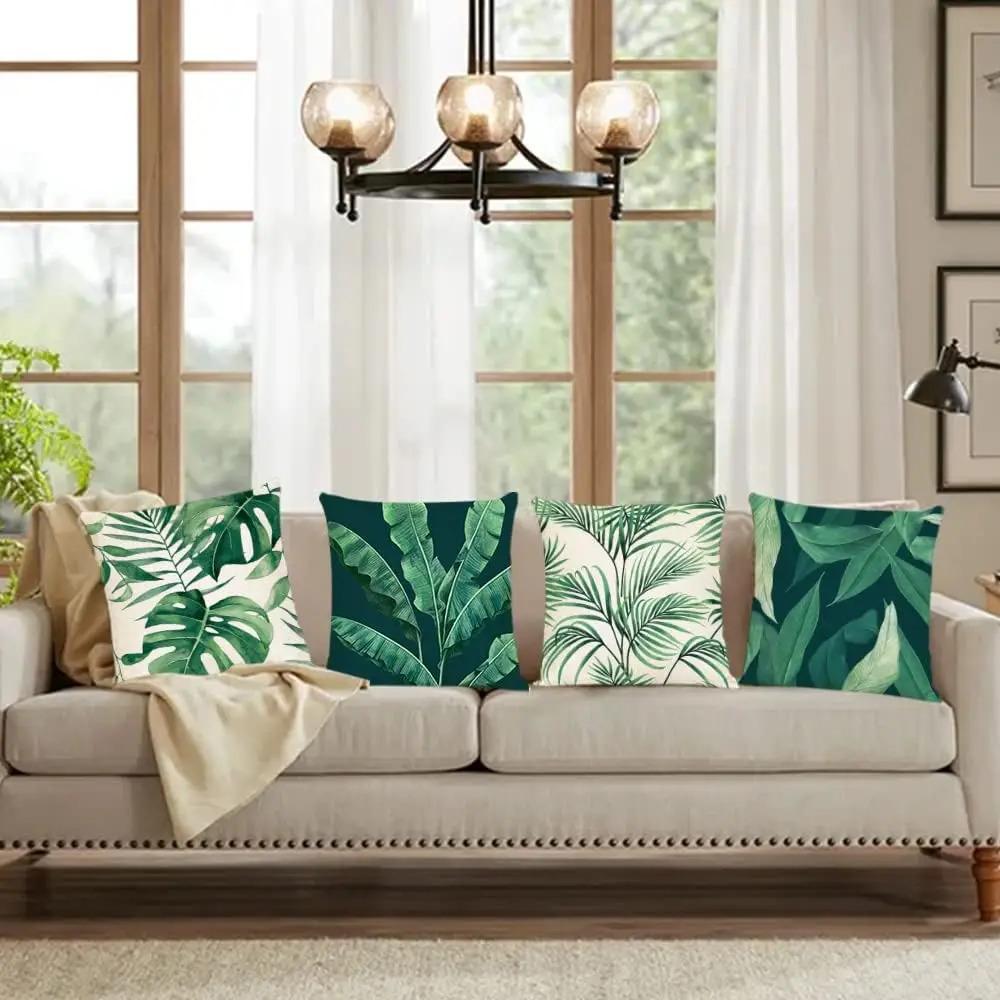 Federa per cuscino con foglie di palma - Federa per cuscino decorativo in stile spiaggia, federa per cuscino con decoro tropicale 20x12 50 x 30 cm Fodera per cuscino lombare - Italia