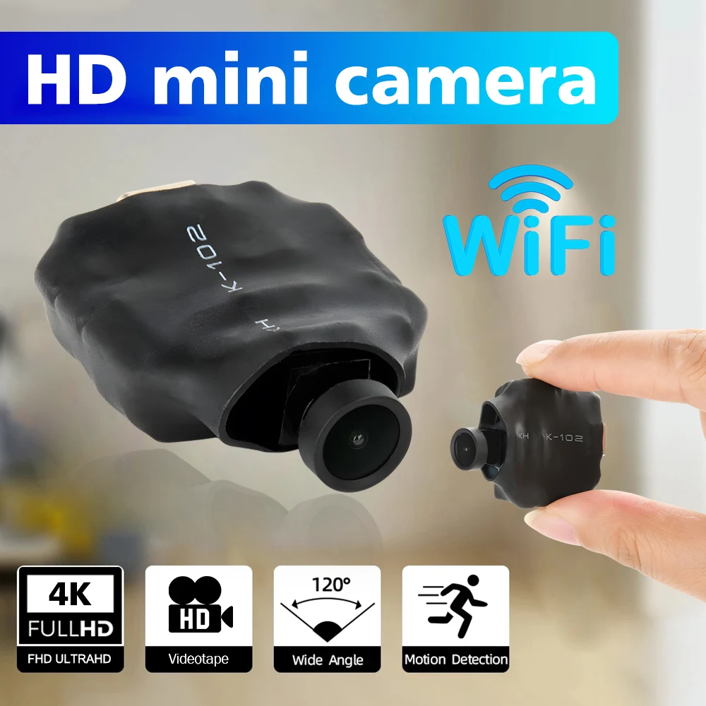 4K WiFi Mini Camera 1080P HD IP Camera DIY Video Recorder Home Security Motion Detection Micro Camcorder with Remote Viewing