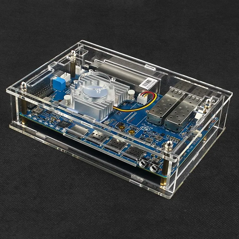 Banana Pi BPI-R4 Acrylic Case Transparent Shell Optional Cooling Fan Heatsink fo
