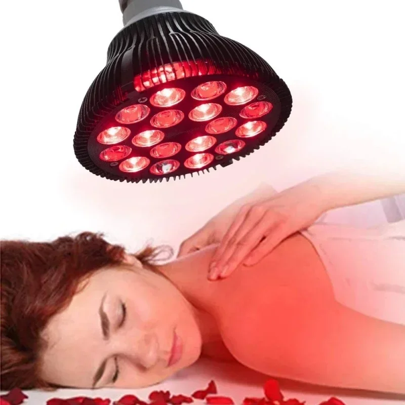 18pcs Red Lights Lamp Therapy Holder 360&deg; Adjustable Clamp 660&850nm Infrared Combo Bulb for Relief and Recovery Skin Care Pain
