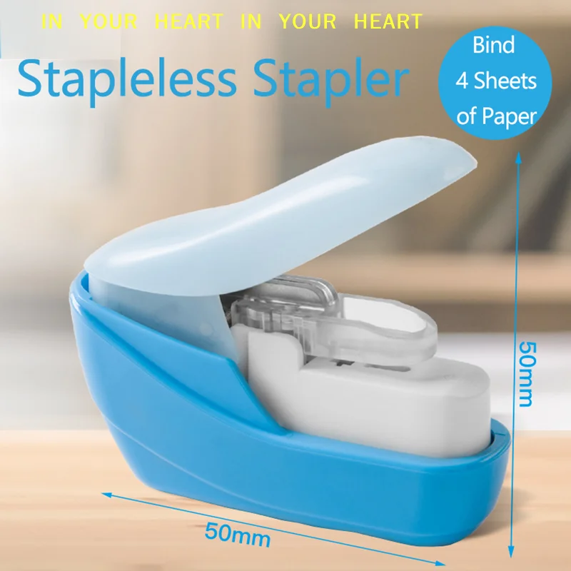 책, 종이, 학교, 사무용품을 위한 미니 휴대용 스테이플리스 스테이플러 - 효율적인 바인딩 도구