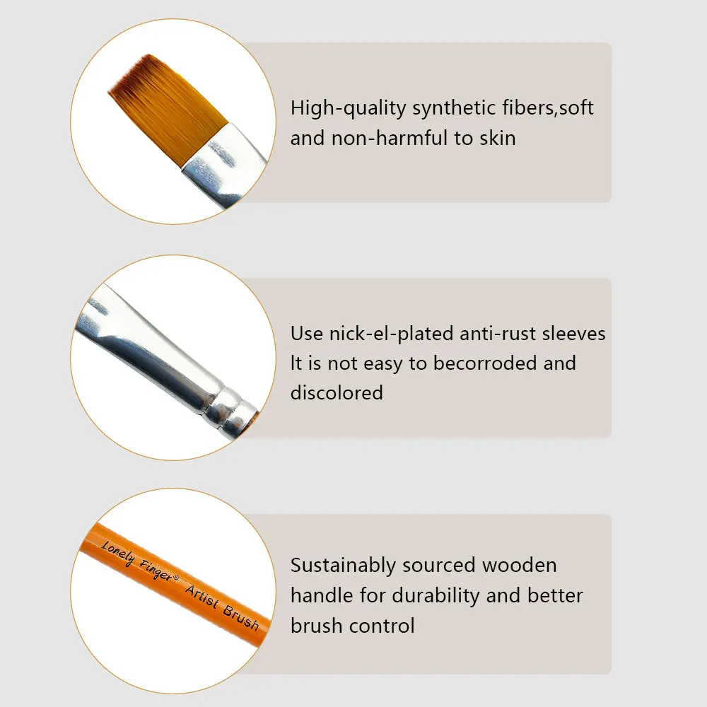 6pcs Professional Paint Brushes Set Artist Paintbrushes For Acrylic Oil Watercolor Acrylic Painting For Body Face Rock Canvas 3