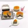 NEW 1PCS 1/6 Scale Dollhouse Miniature Cheese Cake Pretend Food Mini Cake for Blyth OB11 BJD Dolls Toys Accessories 2