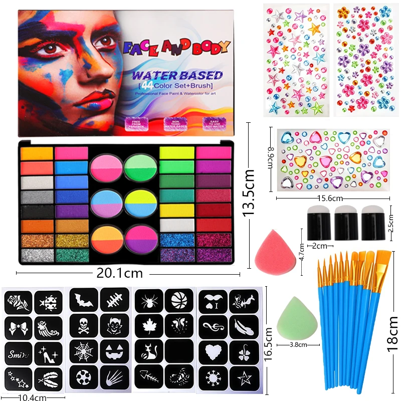 Description Picture 2 of itemWater-Based And Non-Toxic Facial And Body Paint For Children, Suitable For Makeup Sets For Parties, Birthdays And Halloween