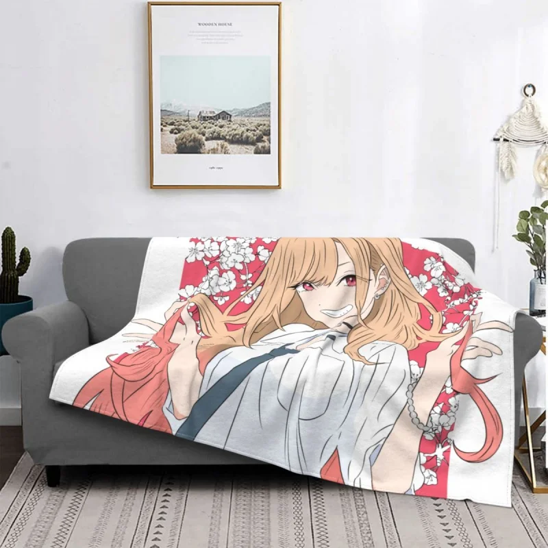 

Marin Kitagawa Anime Blanket Fleece Winter Darling sexy otaku Game Multi-function Ultra-Soft Throw Blanket Bed Travel Bedspreads