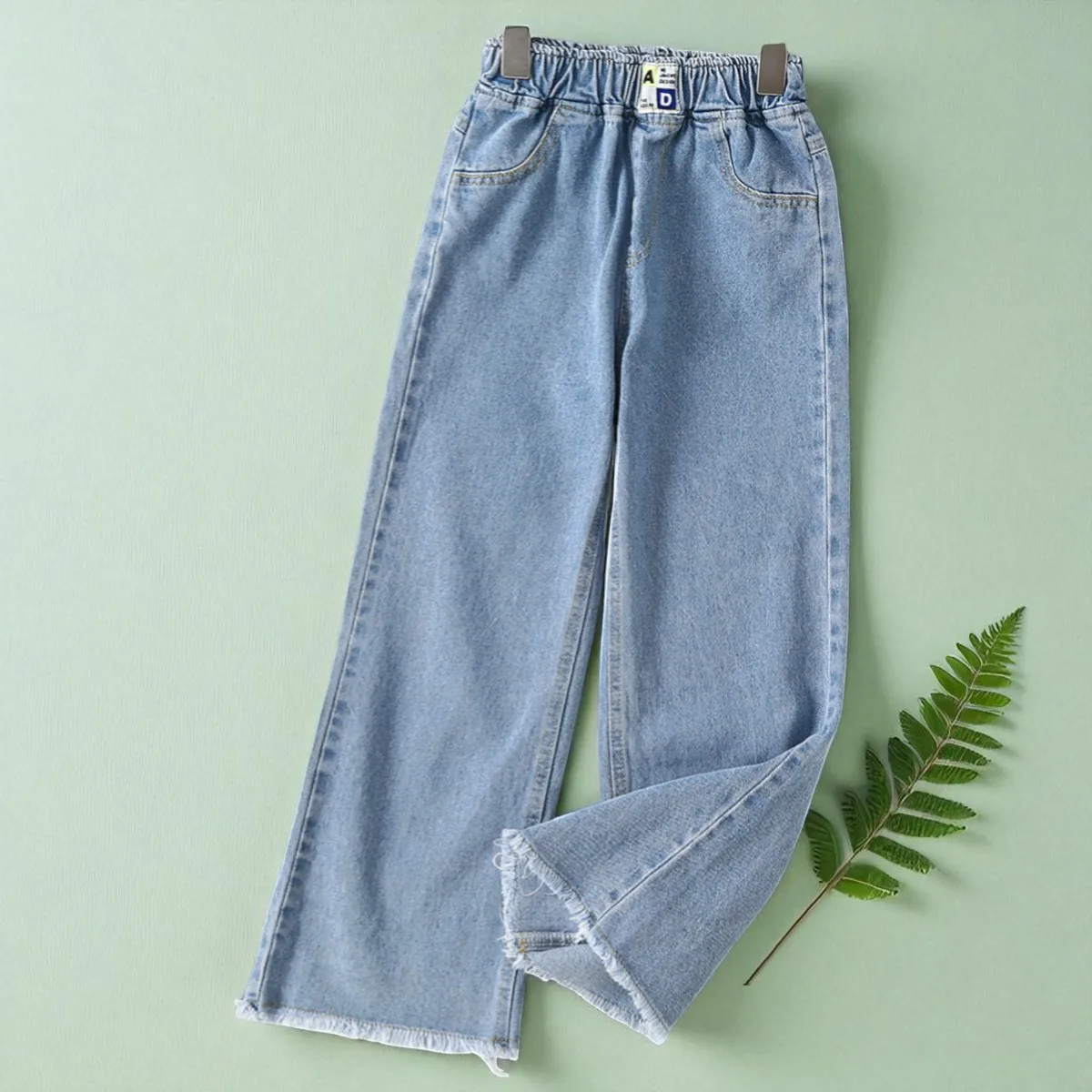 السراويل للفتيات الجينز المراهقين ملابس الأطفال فراشة طباعة السراويل ربيع الخريف الطفل الاطفال الملابس الجينز 6 8 10 12 14 Y