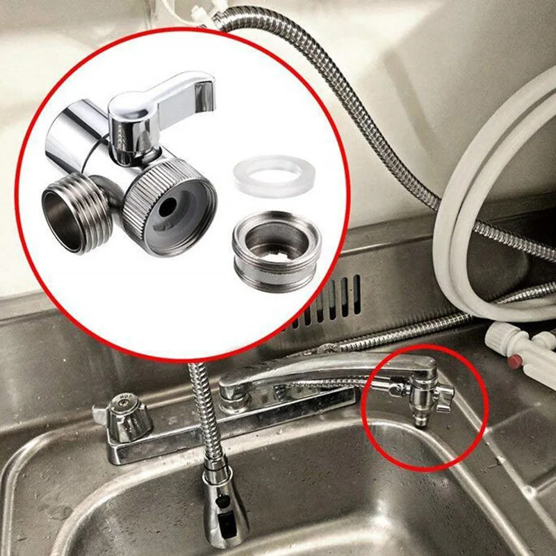 2PCS portable dishwasher faucet adapter Diverter Adapter Kit Sink Diverter  Sink