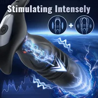 APP-Steuerung Thrusting Prostata-Massagegerät für Männer Analvibrator Teleskop Butt Plug Prostatastimulator Erwachsenes Sexspielzeug für Männer Homosexuell 3
