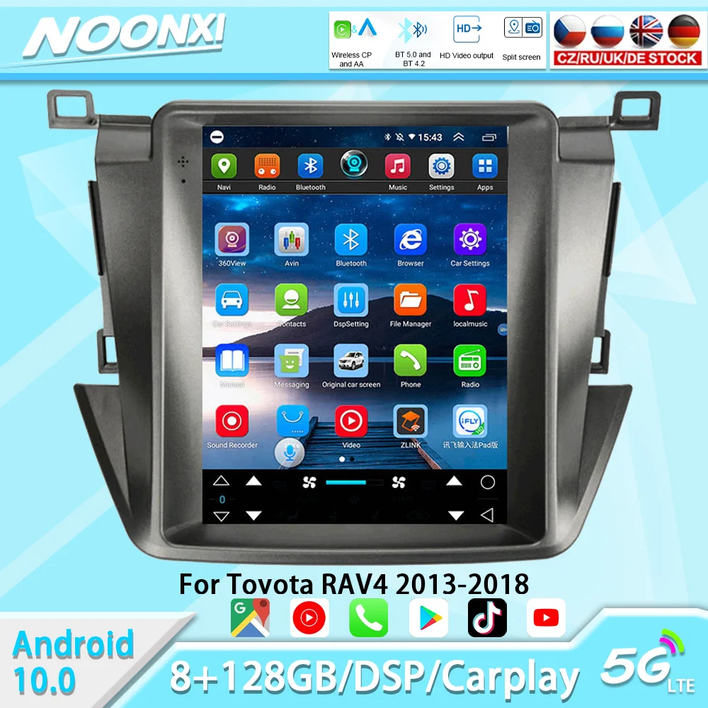

Автомобильный радиоприемник Tesla на Android 10 для Toyota RAV4 2013-2018, мультимедийный проигрыватель, стерео, GPS-навигация, Bluetooth, Carplay, 2 Din