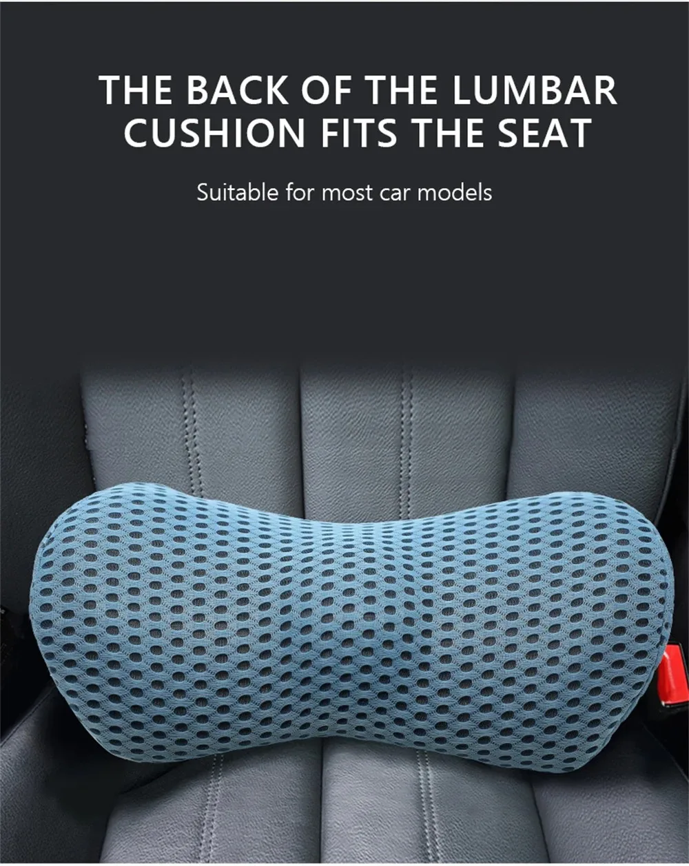 Memory Foam Lumbar Pillow - Ergonomic Car Seat Cushion for Posture Support Comfort