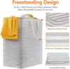 2 Pack 75L Laundry Hamper Large Collapsible Laundry Baskets Freestanding Waterproof Clothes Hamper in Laundry Room Bedroom 2