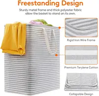 2 Pack 75L Laundry Hamper Large Collapsible Laundry Baskets Freestanding Waterproof Clothes Hamper in Laundry Room Bedroom 2