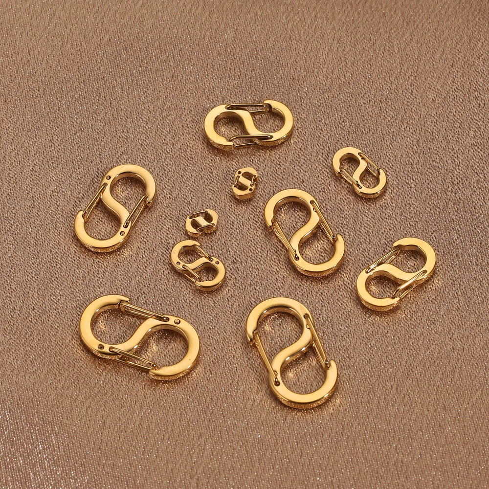 Fermoirs en acier inoxydable avec lettre S corrigée, 4 pièces, mousqueton, pour colliers de la présidence, connecteurs pour bijoux de bricolage