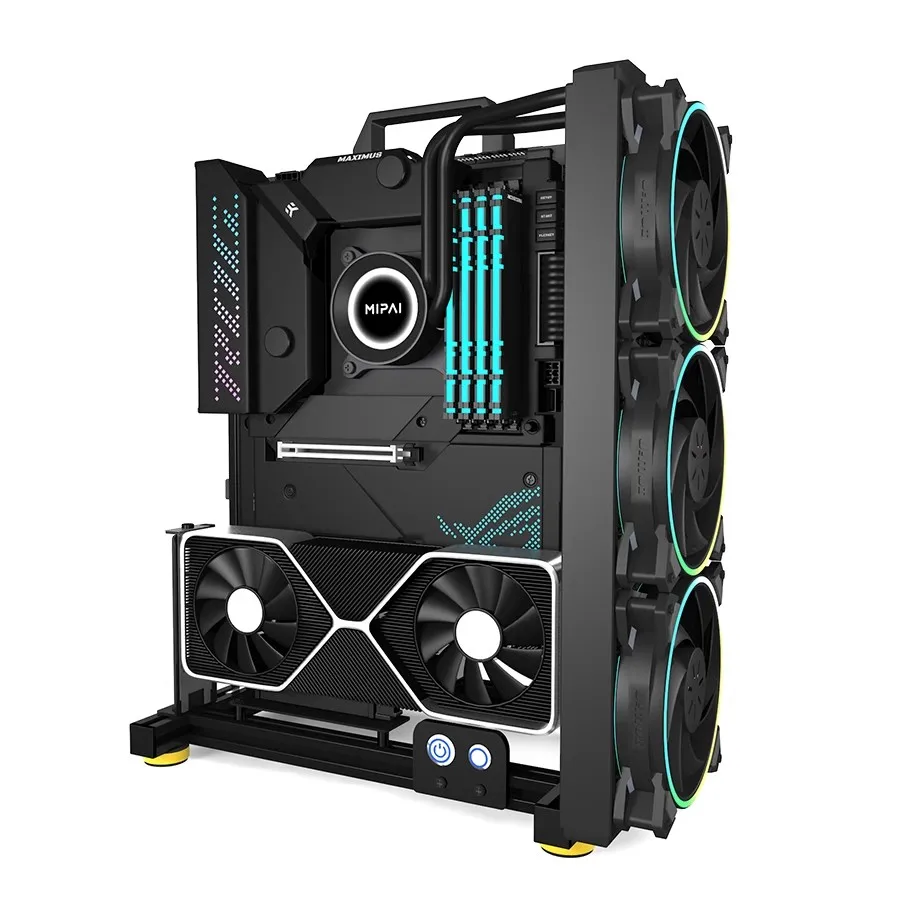 Liga de Alumínio Open Desktop Computer Case Frame Cremalheira Portátil do pc Faça Você Mesmo Personalizado Gamer Gabinete Chassis Itx Matx Atx - Imagem 6