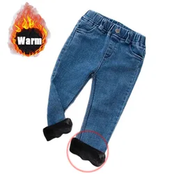 Cozy Fleece-Lined Children's Jeans - Seasonal Warmth - 2T (Thick Blue)