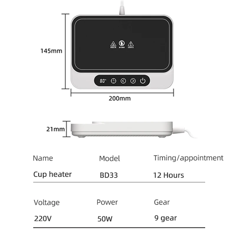 Smart Coffee Mug Warmer Electric Heating Coaster for Milk Tea Water 9 Temperature Setting Timing-off Cup Heater Keep Drinks Warm heating coaster coffee heater usb mug warmer