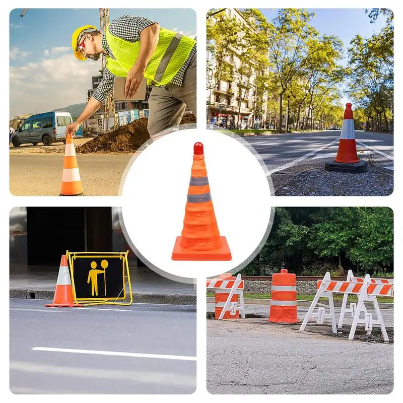 Safety Cones Heavy Duty Parking Cones With Reflective Collars Driveway Road Traffic Control Durable Orange Construction 18 Inch