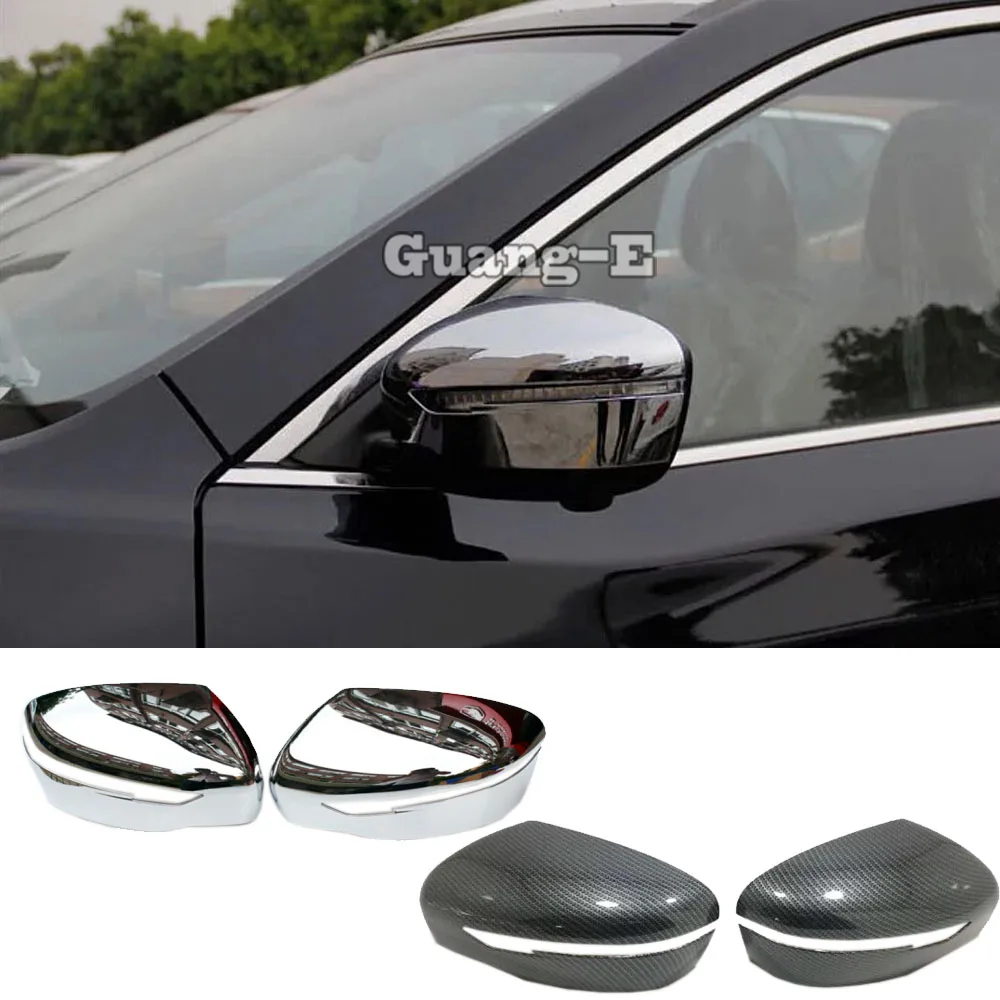 

Hot For Nissan Murano 2015 2016 2017 2018 Car ABS Chrome Back Rear View Rearview Side Mirror Strip Stick Trim Panel Lamp 2pcs