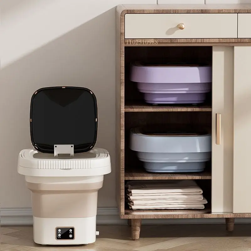 9L Foldable Washing Machine With LCD Display Spin Dryer Automatic Mini Underwear Sock Centrifuge Portable Mini Washing Machine 2