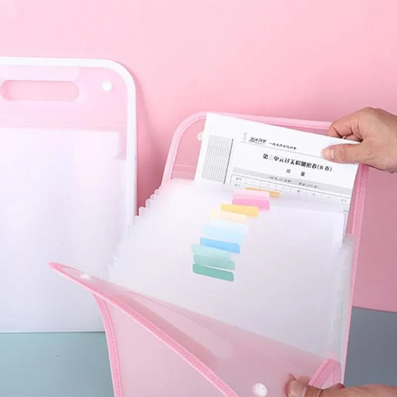 A4 File Folder Large Capacity Portable Organ Bag Folder Document Storage Student Exam Paper Bill File Sorting Organizer Case