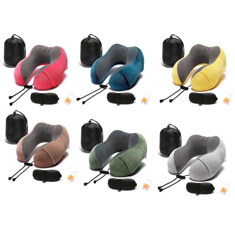 

Travel Pillow Memory Foam With 360-Degree Head Support Comfortable Neck Pillow With Storage Bag Lightweight Traveling Pillow For