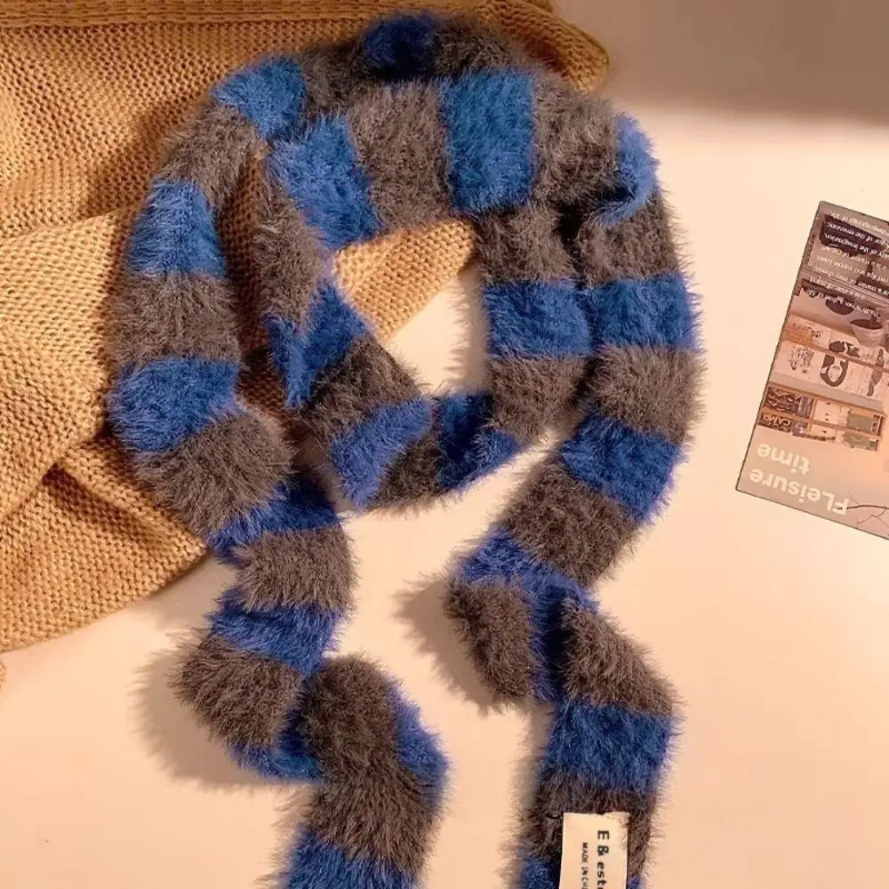 Knitted Y2K Girl Stripe Scarf Slim Warm Neck Women Long Scarves Fashion Streetwear Skinny Scarf Clothing Accessories