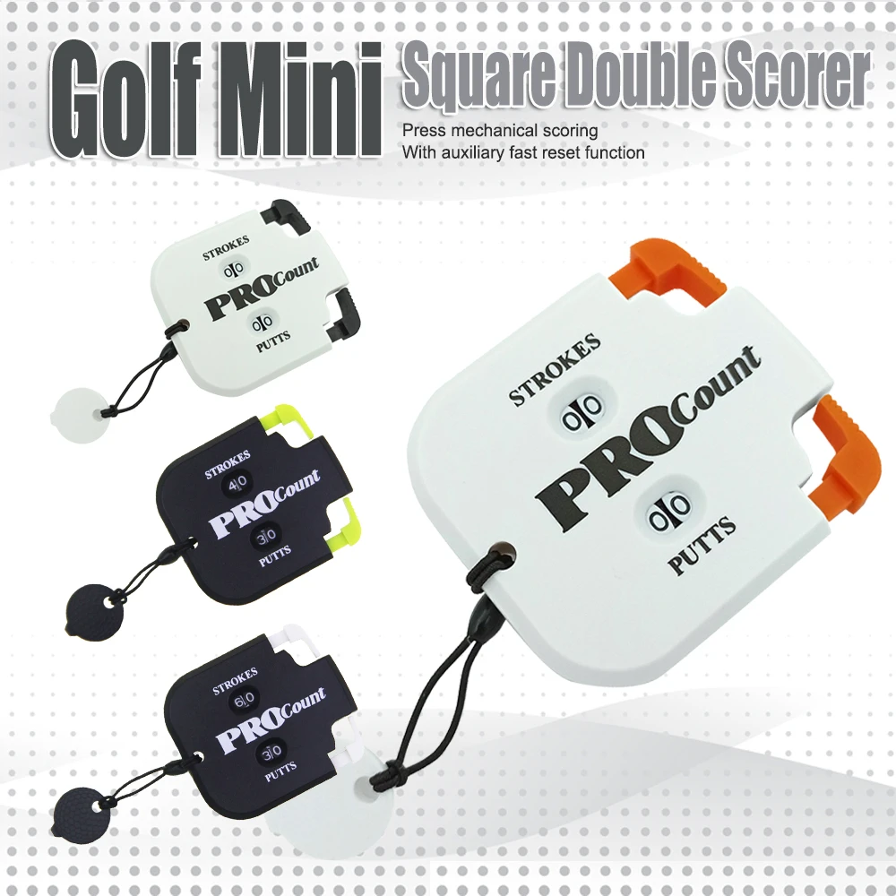 Portable lanyard golf mini square double scorer press mechanical