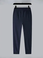 Pantalon droit décontracté pour hommes, doux, extensible, taille élastique, survêtement, classique coréen, bleu, noir, gris, marque, grande taille 4