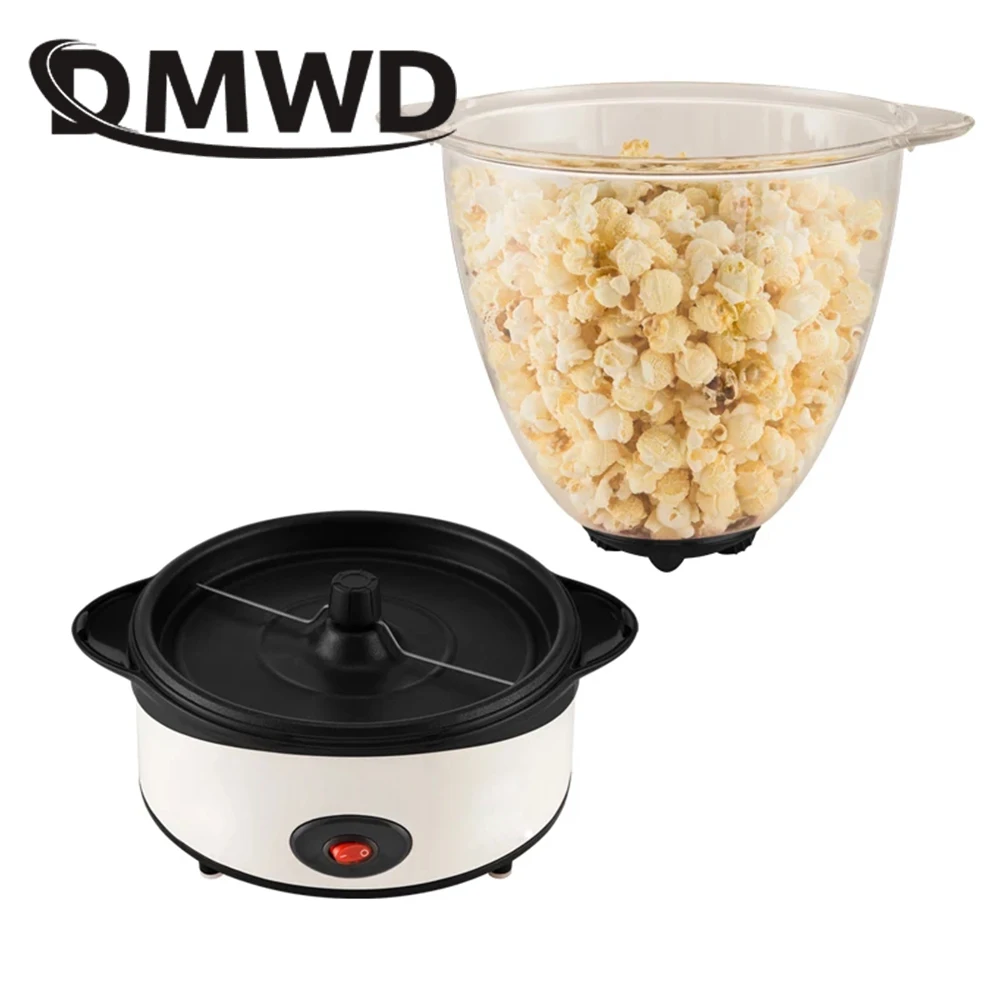 DMWD Mini Portable Electric Popcorn Maker Automatic Mini Hot Air Pop Corn Poping Machine Household DIY Popper Corn Maker EU Plug 6
