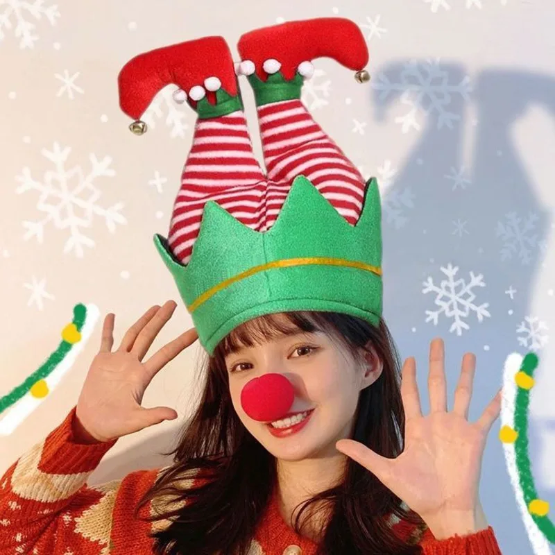 Christmas Hat Christmas Tree Elk Gingerbread Man Old Man Snowman Apple Head Hat Cute Y2K Gift Party Photo Dress Up Shopping Prop