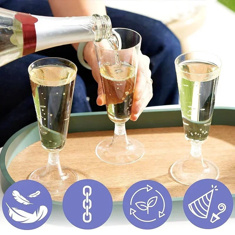 Elegant Clear Plastic Champagne Flutes for Luxurious Events 3