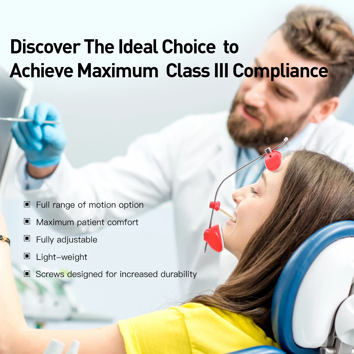 歯科矯正矯正用のシングルレバーで調整可能なヘッドギアフェイスマスク