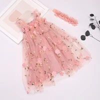 Robe tutu en tulle à imprimé floral pour tout-petits, robes de princesse pour petites filles, bande de sauna fleurie, µbrodée 3