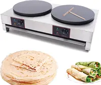 Commercial Electric Crepe Maker Double Hotplate Pancake Machine, Non-Stick Electric Crepe Pan w/Temperature Control, for Blintze 1
