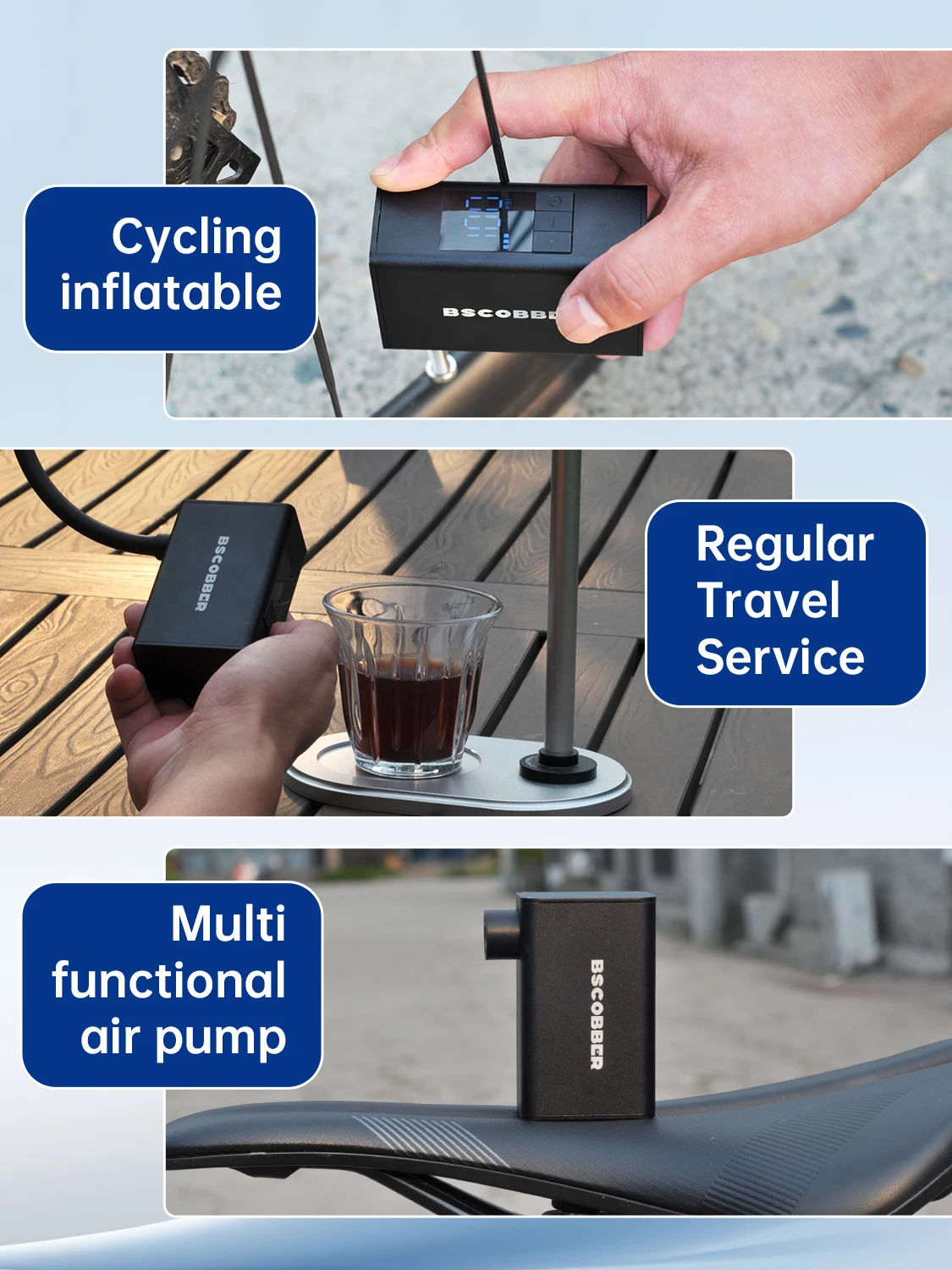 MINI Fast Rechargeable Air Inflator For Bicycle Digital Gauge Display Schrader P
