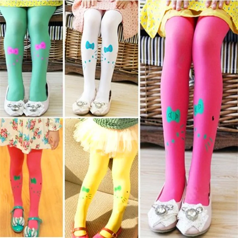 Spring/autumn candy color child tights for baby girl kids velvet white