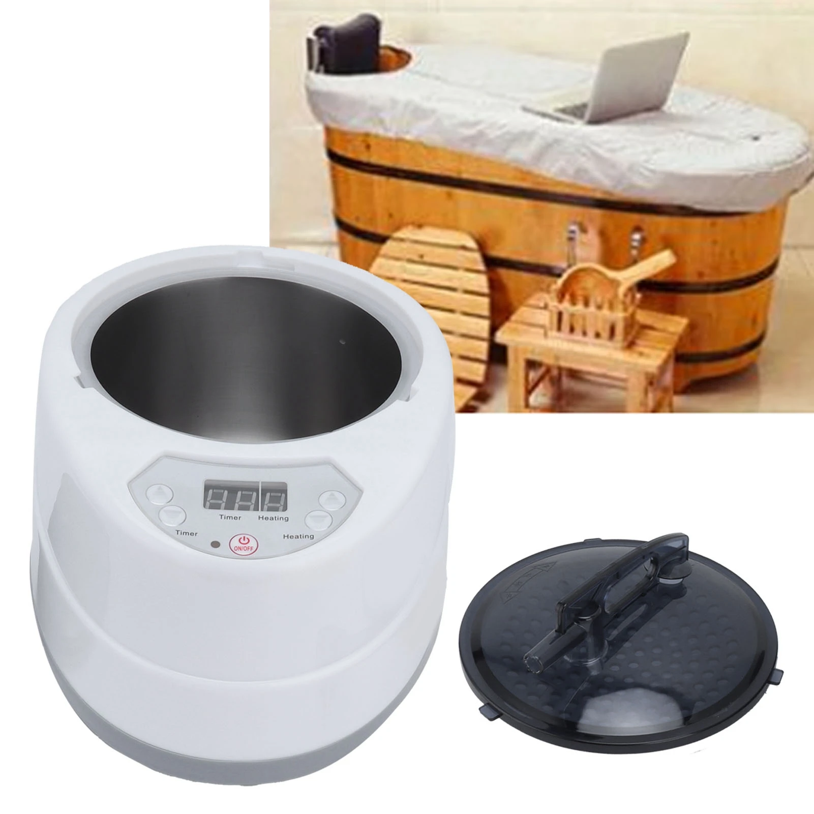 1000W Sauna Steamer Pot 2.0L Portable Sweat Spa Steam Pot for Body Detox 3