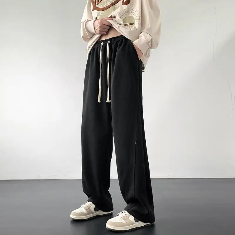 Fashion Korean simple casual pants men autumn new American street y2k hip hop trendy brand straight loose wide-leg trousers