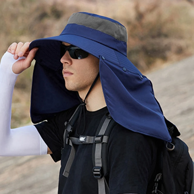 Sun Protection Bucket Hat Summer Outdoor Hunting Cycling Hiking Hats Camping Visor Caps Removable Fisherman Cap for Men Women 3