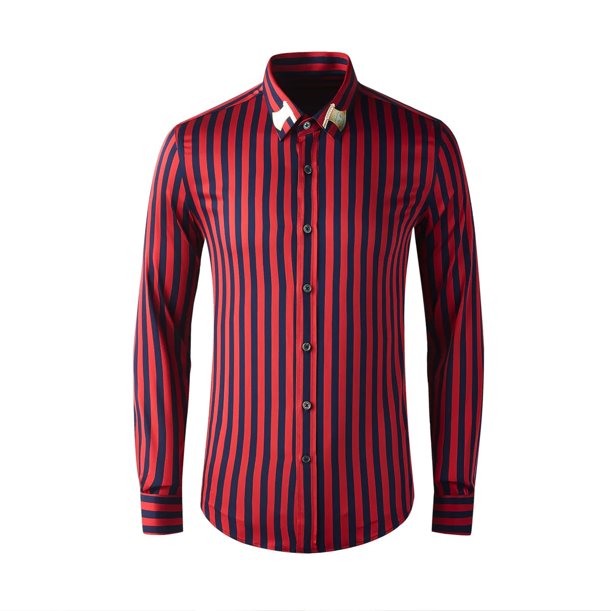

High Quality Luxury Jewelry Men's Stretch Long Sleeve Shirts Business Casual Micro Slim Shirts Anti-Wrinkle Easy Care Shirtsgood