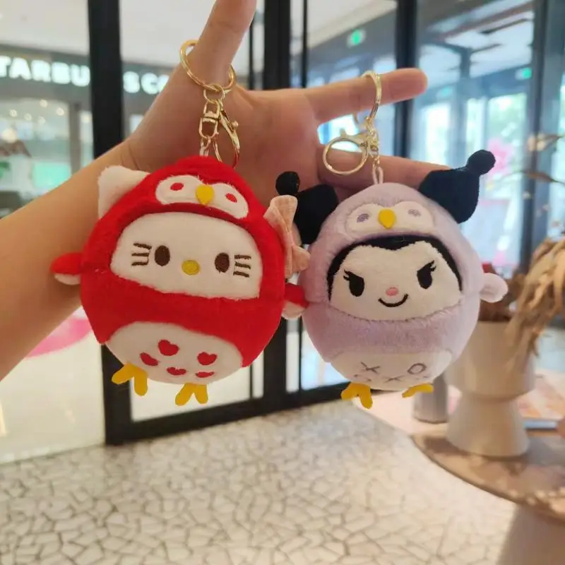 

Kawaii Sanrio Penguin Doll Keychain Kuromi Hellokitty Mymelody Cinnamonroll Pendant Cute Purin Pochacco Short Plush Wholesale