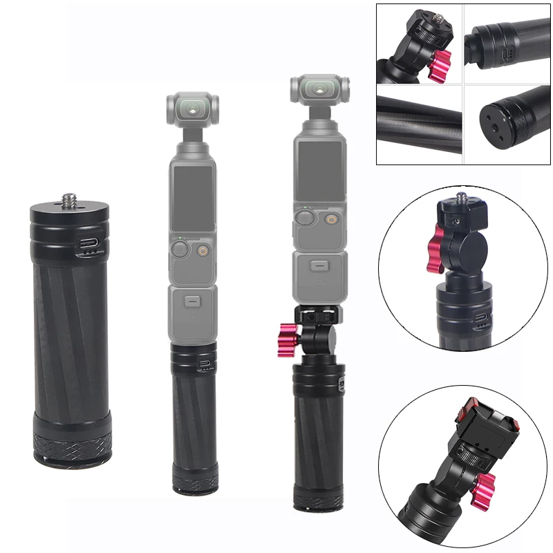 10000mAh/5000mAh Mobile Power Supply Charging Selfie Stick for GoPro DJI Pocket3 Gimbal Fast Charge Power Bank Battery Hand Grip 2