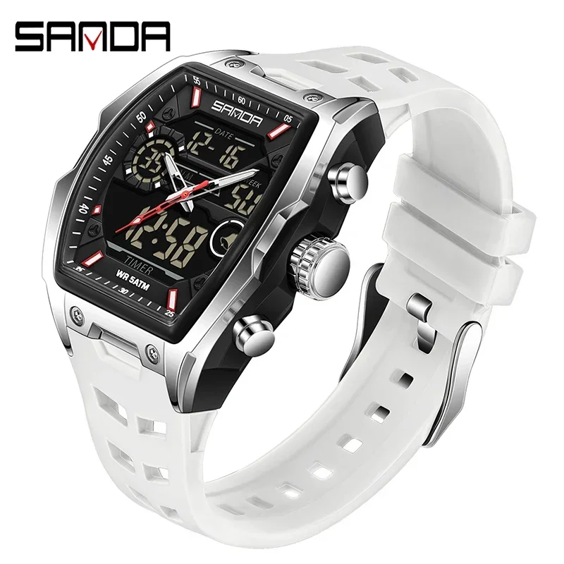 SANDA Men's Sports LED Analog Digital Chronograph Watch
