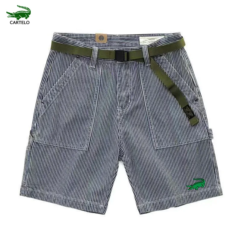 

Cartelo 2024 Новое поступление Топ Модные хлопковые на молнии полоски через принт женские летние большие несимметричные короткие вспышки