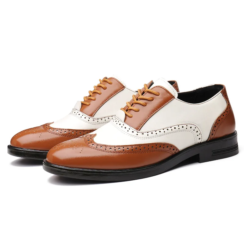 New Spring and Autumn Men's Business Casual Dress Brock Leather Shoes Youth Trendy Fashion All-match plus size Men's Shoes