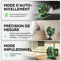 HGLINE 16 lignes niveau Laser APP télécommande niveaux horizontaux verticaux affichage de puissance de la Machine nivellement Laser avec trépied de 100 cm 5