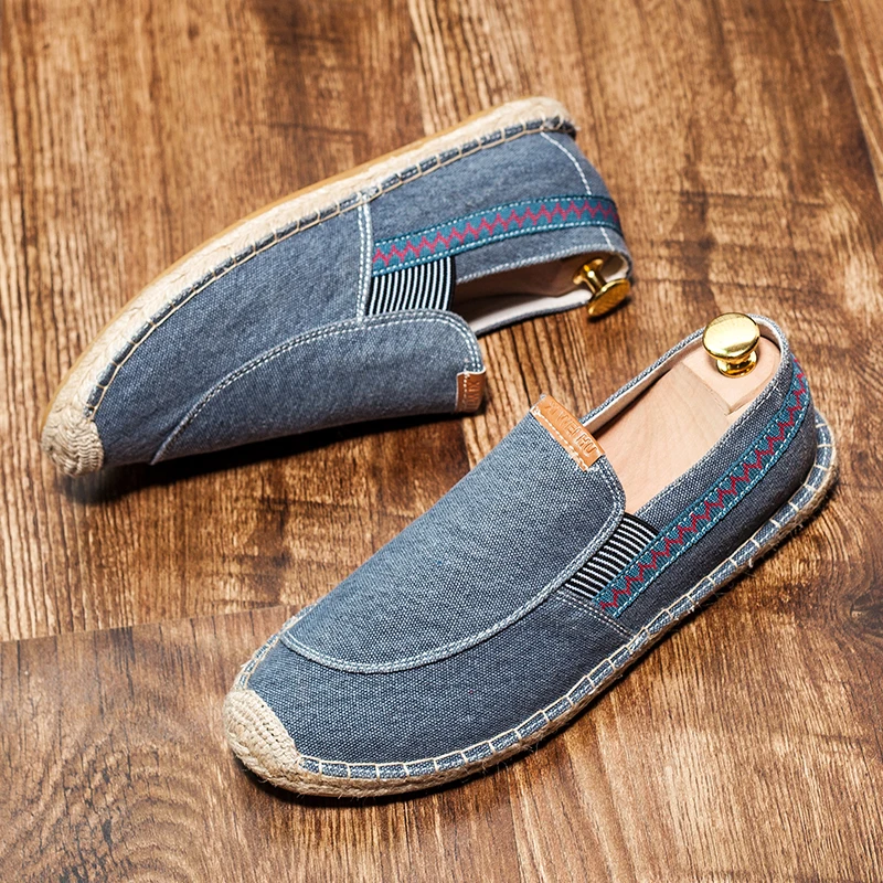 Mens Flax Espadrille Loafers Slip-On Comfort Shoes with Round Toe Fashion Women Canvas Walking Shoes Casual Fisherman Driving 5
